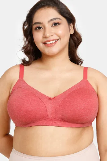 Buy Rosaline Everyday Double Layered Non Wired 3/4th Coverage Super Support Bra - Equestrain Red